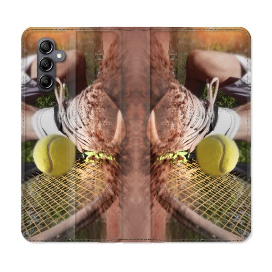 Housse Cuir Portefeuille pour Samsung Galaxy A15 4G / 5G Sport Tennis Glissade