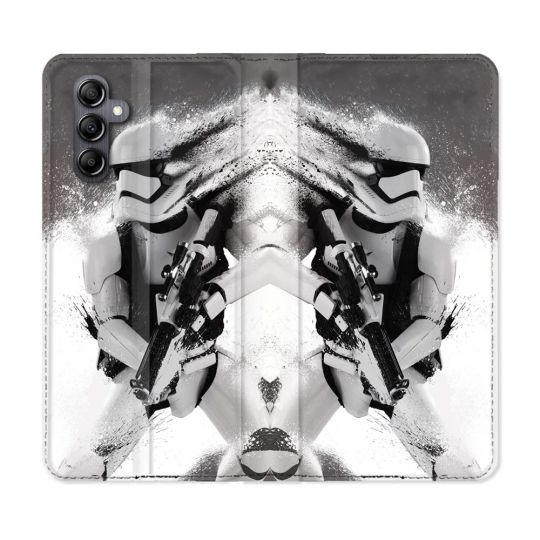 Housse Cuir Portefeuille pour Samsung Galaxy A15 4G / 5G Star Wars - Trooper