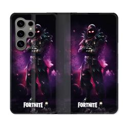 Housse Cuir Portefeuille pour Samsung Galaxy S24 Ultra Fortnite Raven