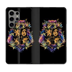 Housse Cuir Portefeuille pour Samsung Galaxy S24 Ultra Harry Potter Hogwarts