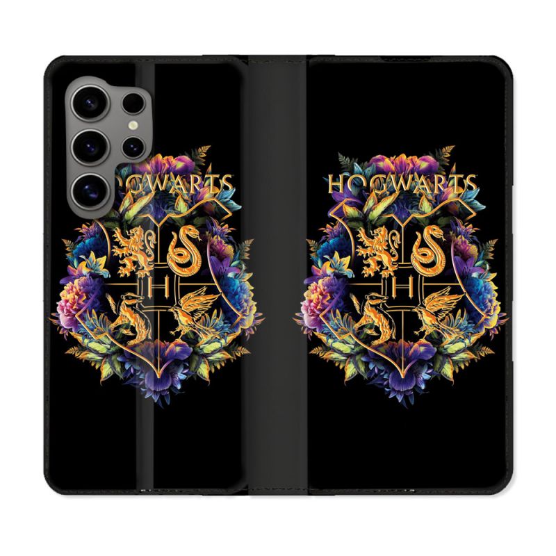 Housse Cuir Portefeuille pour Samsung Galaxy S24 Ultra Harry Potter Hogwarts