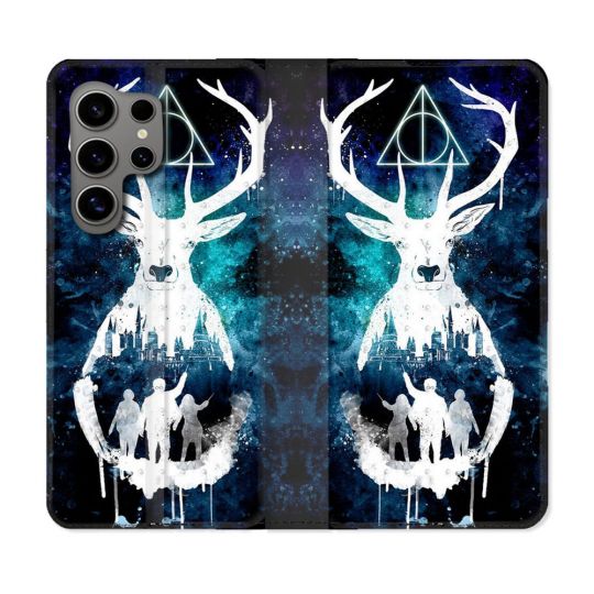 Housse Cuir Portefeuille pour Samsung Galaxy S24 Ultra Harry Potter Patronome