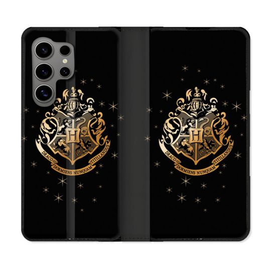 Housse Cuir Portefeuille pour Samsung Galaxy S24 Ultra Harry Potter Poudlard
