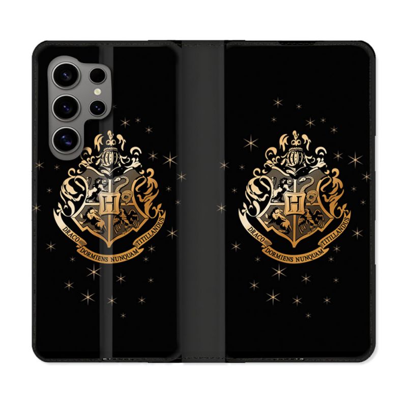 Housse Cuir Portefeuille pour Samsung Galaxy S24 Ultra Harry Potter Poudlard
