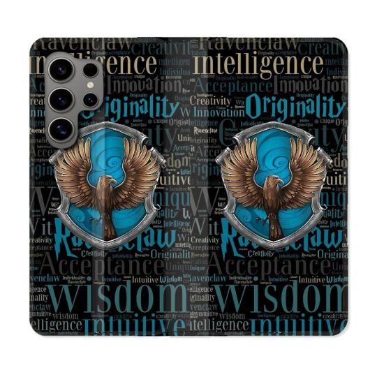 Housse Cuir Portefeuille pour Samsung Galaxy S24 Ultra Harry Potter Serdaigle