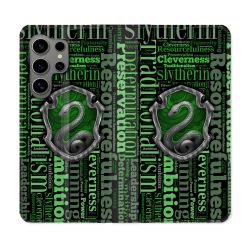 Housse Cuir Portefeuille pour Samsung Galaxy S24 Ultra Harry Potter Serpentar