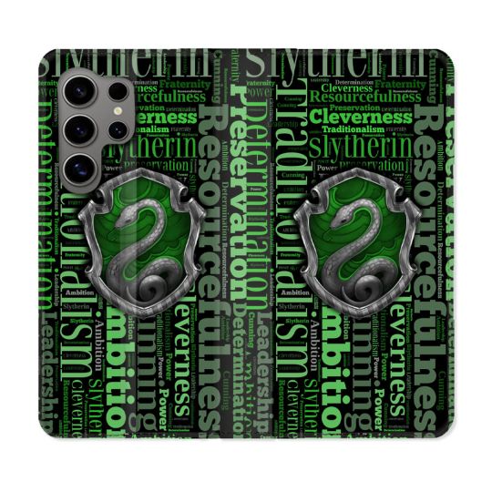 Housse Cuir Portefeuille pour Samsung Galaxy S24 Ultra Harry Potter Serpentar