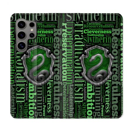 Housse Cuir Portefeuille pour Samsung Galaxy S24 Ultra Harry Potter Serpentar