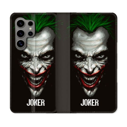 Housse Cuir Portefeuille pour Samsung Galaxy S24 Ultra Joker Noir