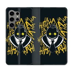 Housse Cuir Portefeuille pour Samsung Galaxy S24 Ultra Manga Assassination Classroom Kuro Noir