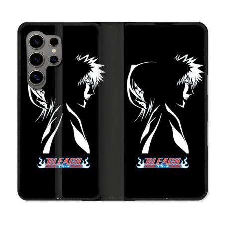 Housse Cuir Portefeuille pour Samsung Galaxy S24 Ultra Manga Bleach Duo