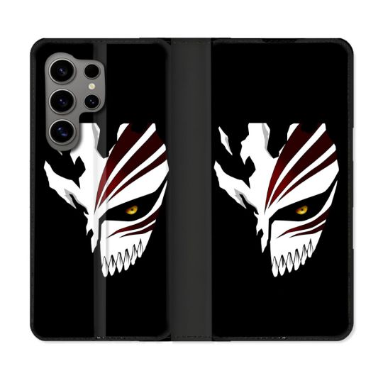 Housse Cuir Portefeuille pour Samsung Galaxy S24 Ultra Manga Bleach Masque