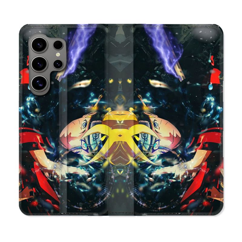 Housse Cuir Portefeuille pour Samsung Galaxy S24 Ultra Manga Boruto Eclair