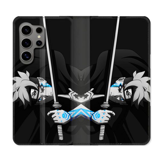 Housse Cuir Portefeuille pour Samsung Galaxy S24 Ultra Manga Boruto Epée