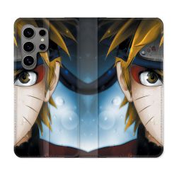 Housse Cuir Portefeuille pour Samsung Galaxy S24 Ultra Manga Naruto Blanc
