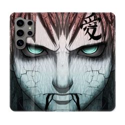 Housse Cuir Portefeuille pour Samsung Galaxy S24 Ultra Manga Naruto Gaara