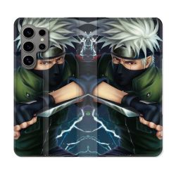 Housse Cuir Portefeuille pour Samsung Galaxy S24 Ultra Manga Naruto Kakashi