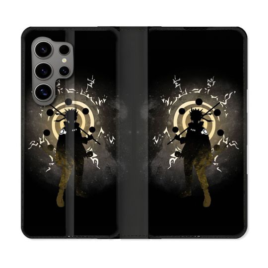 Housse Cuir Portefeuille pour Samsung Galaxy S24 Ultra Manga Naruto Sage