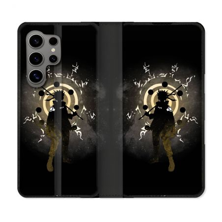 Housse Cuir Portefeuille pour Samsung Galaxy S24 Ultra Manga Naruto Sage