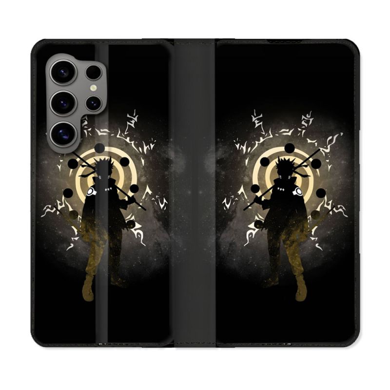 Housse Cuir Portefeuille pour Samsung Galaxy S24 Ultra Manga Naruto Sage