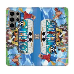 Housse Cuir Portefeuille pour Samsung Galaxy S24 Ultra Manga One Piece Sunny