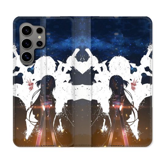 Housse Cuir Portefeuille pour Samsung Galaxy S24 Ultra Manga SAO sword Art Online Asuna