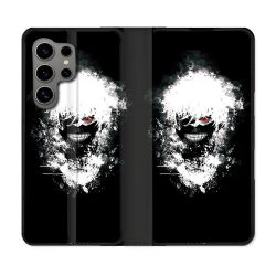 Housse Cuir Portefeuille pour Samsung Galaxy S24 Ultra Manga Tokyo Ghoul Kaneki Tag
