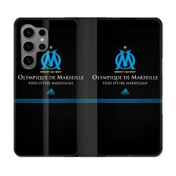 Housse Cuir Portefeuille pour Samsung Galaxy S24 Ultra Olympique Marseille OM Fier etre Marseillais