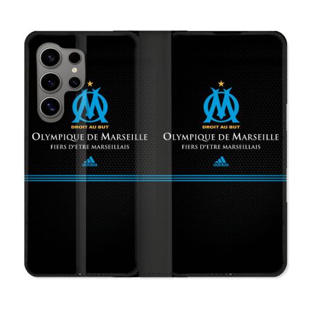 Housse Cuir Portefeuille pour Samsung Galaxy S24 Ultra Olympique Marseille OM Fier etre Marseillais