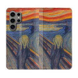 Housse Cuir Portefeuille pour Samsung Galaxy S24 Ultra Peinture Le Cri