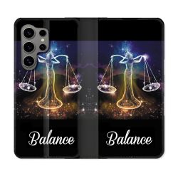 Housse Cuir Portefeuille pour Samsung Galaxy S24 Ultra Signe Zodiaque 2 Balance