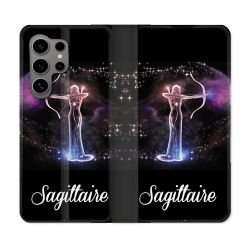 Housse Cuir Portefeuille pour Samsung Galaxy S24 Ultra Signe Zodiaque 2 Sagittaire