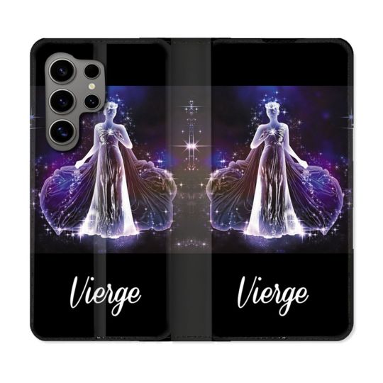 Housse Cuir Portefeuille pour Samsung Galaxy S24 Ultra Signe Zodiaque 2 Vierge