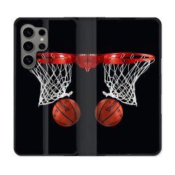 Housse Cuir Portefeuille pour Samsung Galaxy S24 Ultra Sport Basket Panier