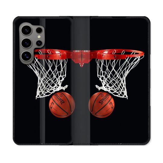 Housse Cuir Portefeuille pour Samsung Galaxy S24 Ultra Sport Basket Panier