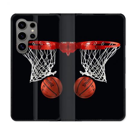 Housse Cuir Portefeuille pour Samsung Galaxy S24 Ultra Sport Basket Panier