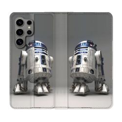 Housse Cuir Portefeuille pour Samsung Galaxy S24 Ultra Star Wars - R2D2