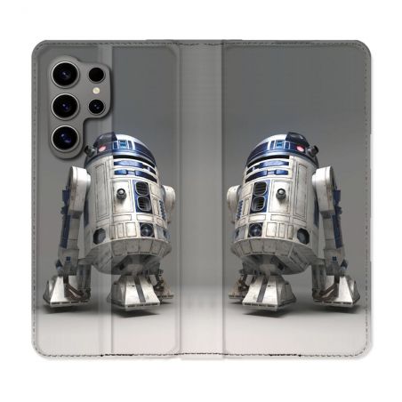 Housse Cuir Portefeuille pour Samsung Galaxy S24 Ultra Star Wars - R2D2