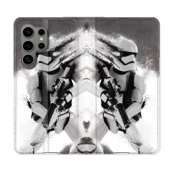 Housse Cuir Portefeuille pour Samsung Galaxy S24 Ultra Star Wars - Trooper