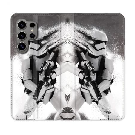 Housse Cuir Portefeuille pour Samsung Galaxy S24 Ultra Star Wars - Trooper