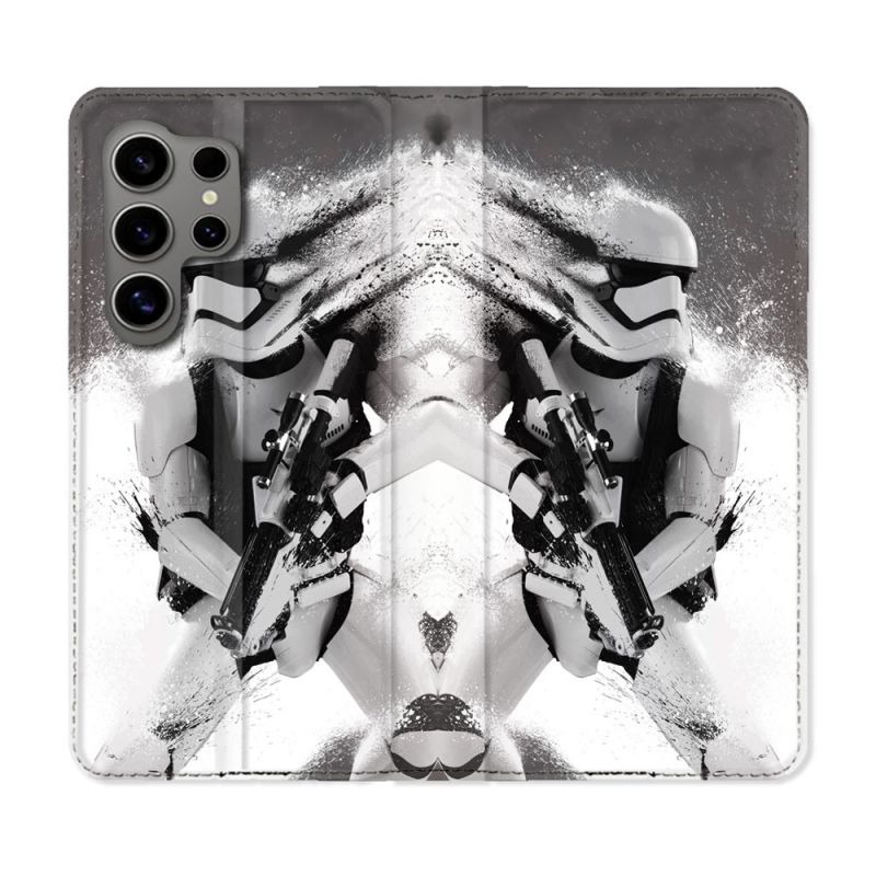 Housse Cuir Portefeuille pour Samsung Galaxy S24 Ultra Star Wars - Trooper