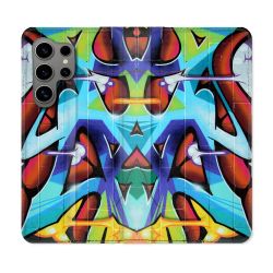 Housse Cuir Portefeuille pour Samsung Galaxy S24 Ultra Street Art Graf Color