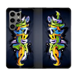 Housse Cuir Portefeuille pour Samsung Galaxy S24 Ultra Street Art Graffiti