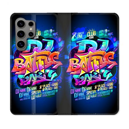 Housse Cuir Portefeuille pour Samsung Galaxy S24 Ultra Street Art Rap