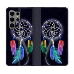 Housse Cuir Portefeuille pour Samsung Galaxy S24 Ultra Zen Attrape Reve Multicolore