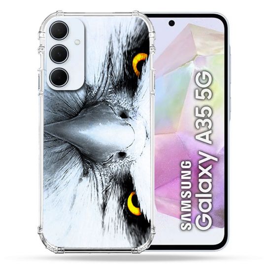 Coque Renforcé Pour Samsung Galaxy A35 5G Animal Aigle Royal Blanc