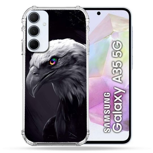 Coque Renforcé Pour Samsung Galaxy A35 5G Animal Aigle Royal Noir