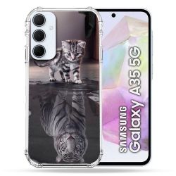 Coque Renforcé Pour Samsung Galaxy A35 5G Animal Chat Reflet