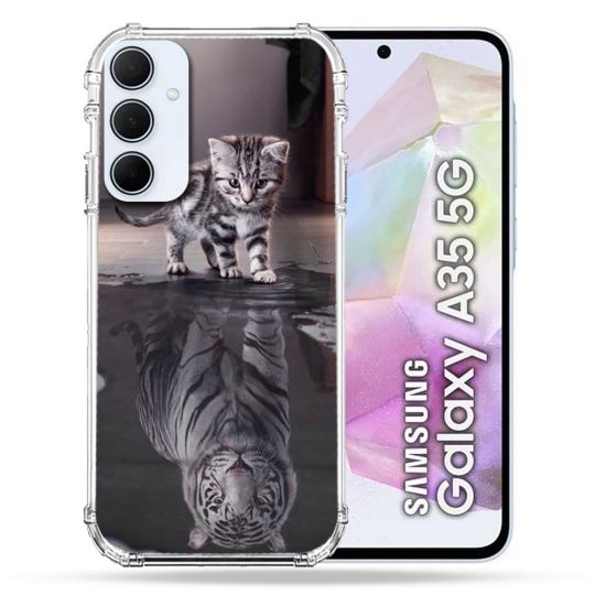 Coque Renforcé Pour Samsung Galaxy A35 5G Animal Chat Reflet