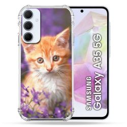 Coque Renforcé Pour Samsung Galaxy A35 5G Animal Chat Violet